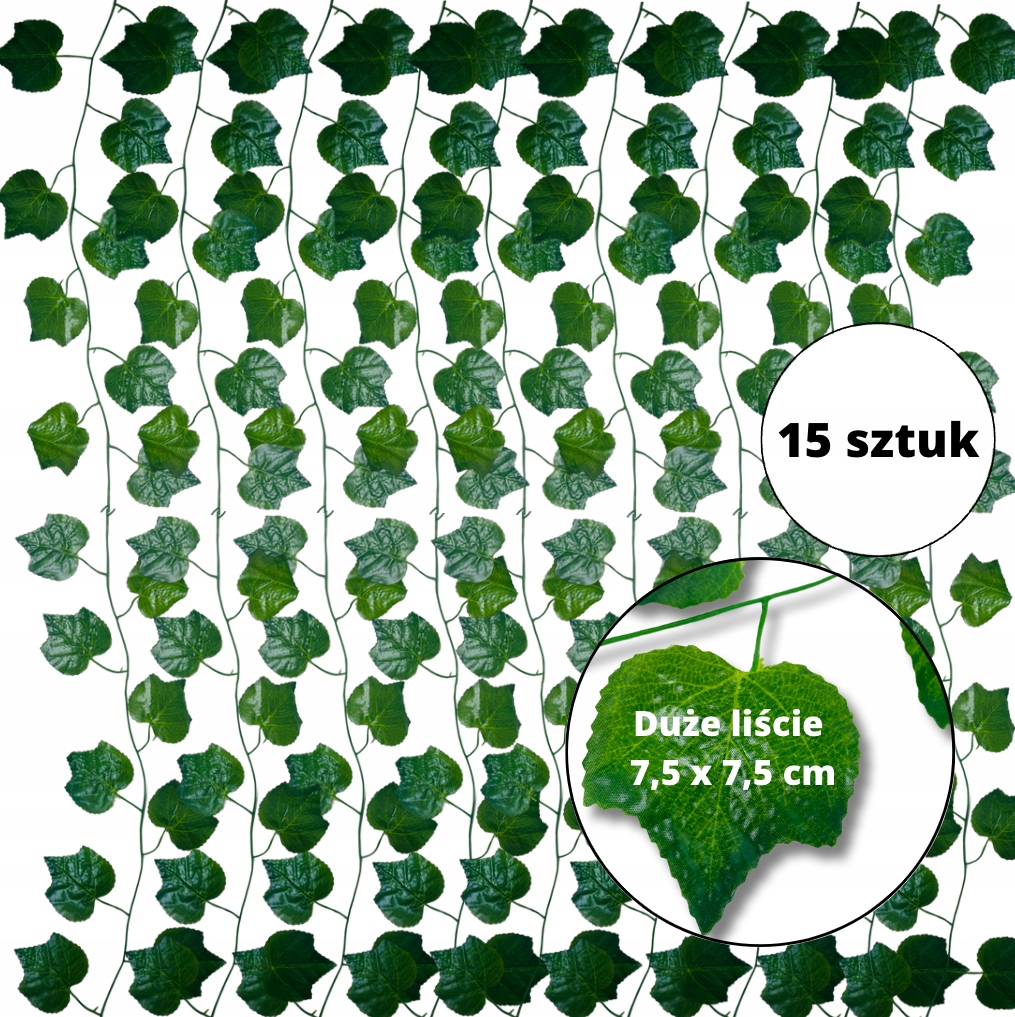 

15x Sztuczny Bluszcz Girlanda Z Bluszczu 36m XXL