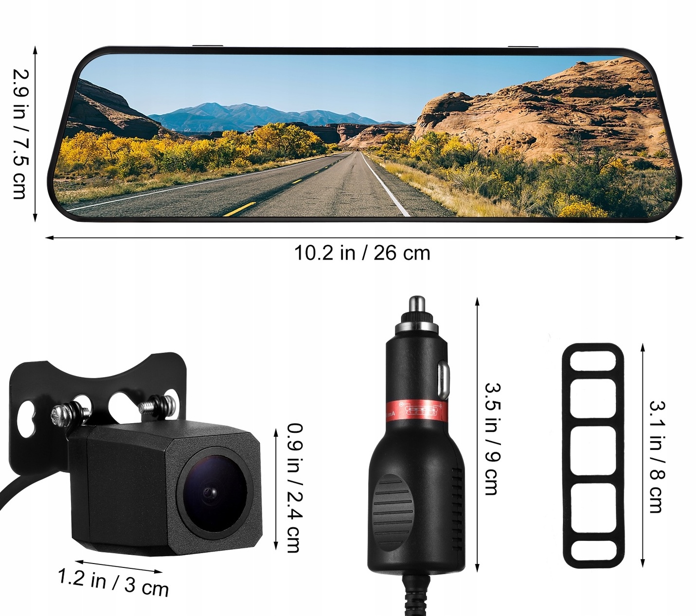 WIDEOREJESTRATOR SAMOCHODOWY JAZDY LUSTERKO KAMERA COFANIA PRZÓD TYŁ MenuPL Model REJESTRATOR WIDEO HD