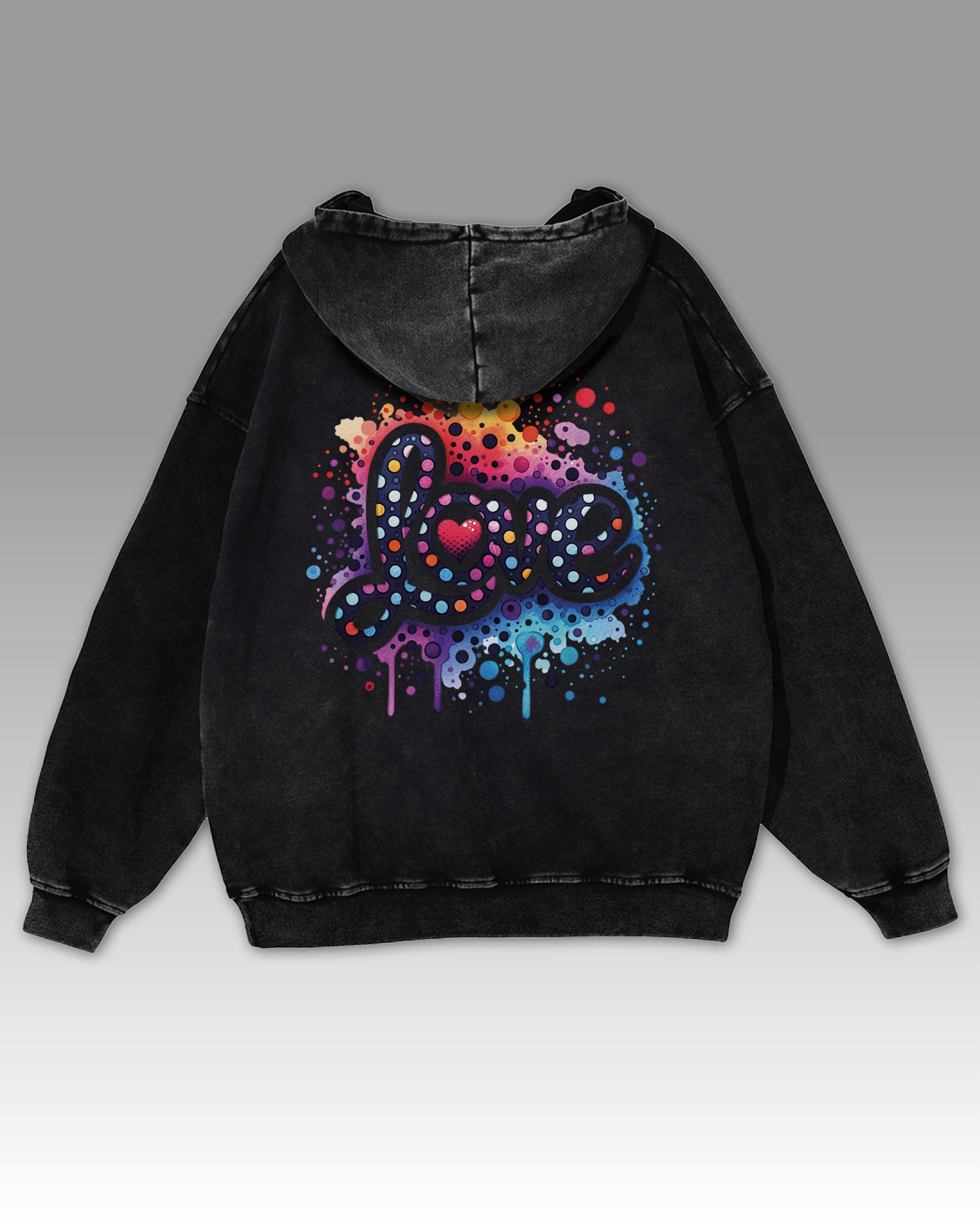 Mikina Barevná Láska Radost Života Láska Barevná Ležérní Černá L