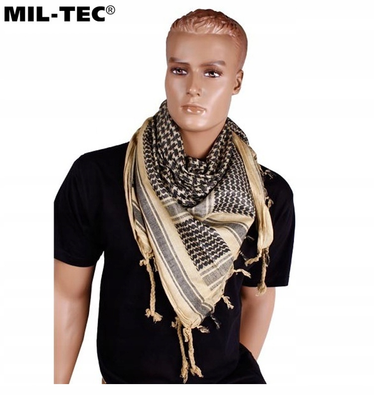 ARAFATKA CHUSTA KEFIJA SHEMAGH WOJSKOWA MIL-TEC 110X110cm KHAKI CZARNA EAN (GTIN) 4046872159329