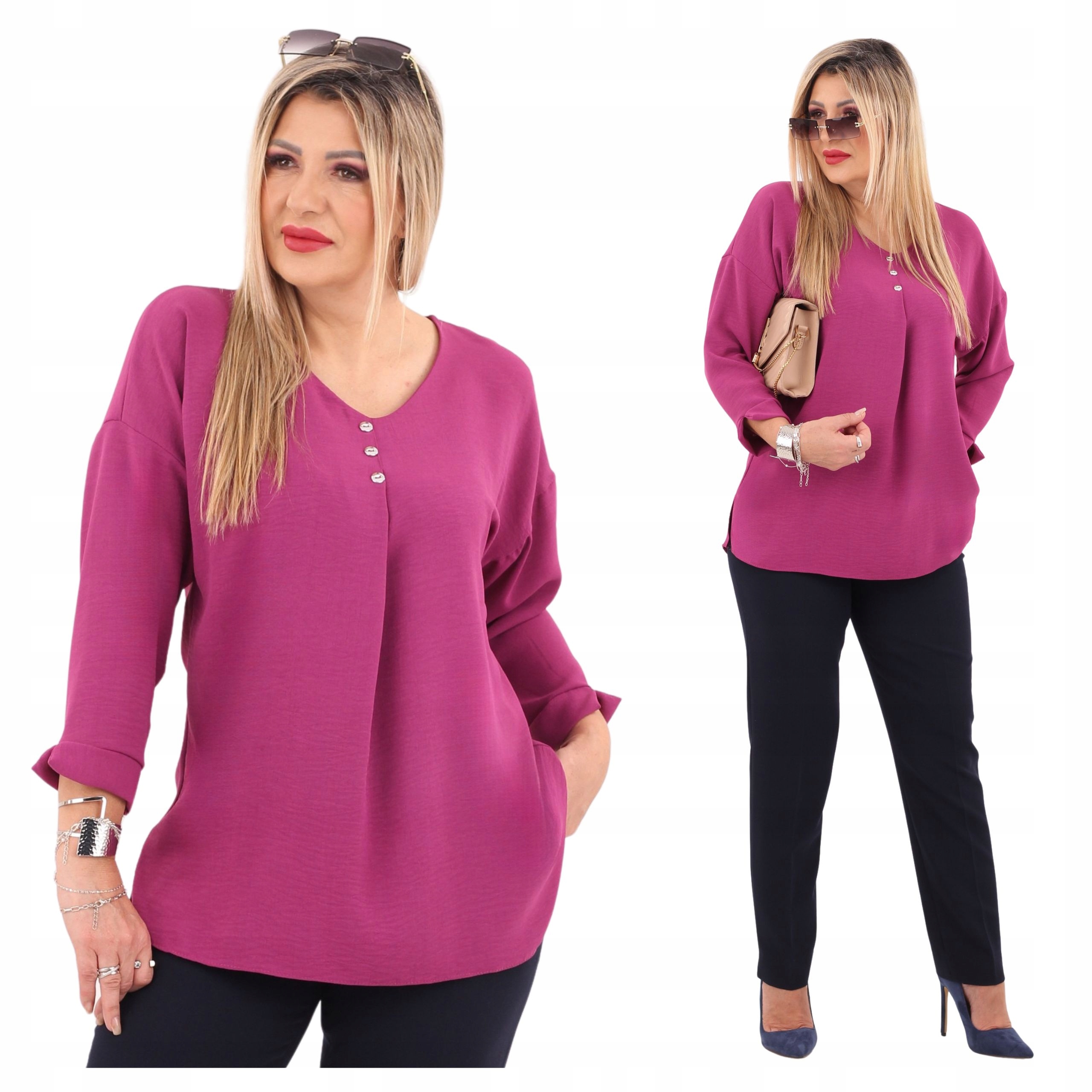 Luźna bluzka damska Polski Producent duże rozmiary oversize