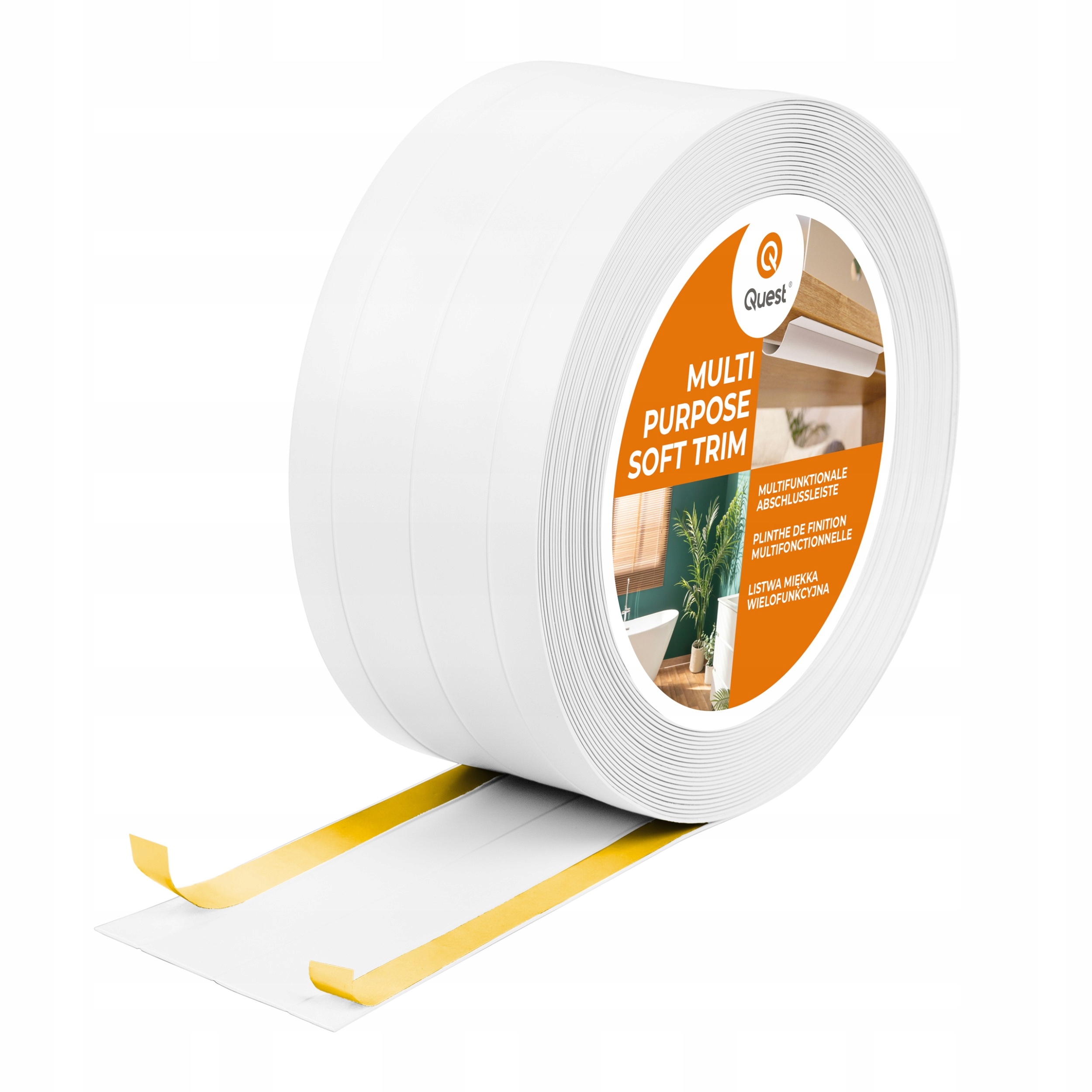 Multifunkčná lišta z Pvc 4v1 samolepiaca, biela 15 m 95 mm