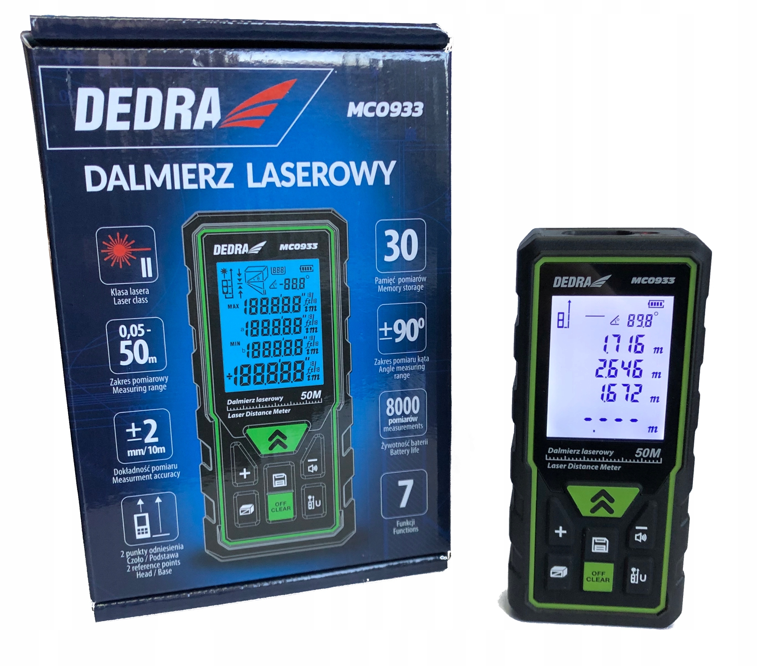 

Dalmierz Laserowy 50m Miernik Odległości Dedra