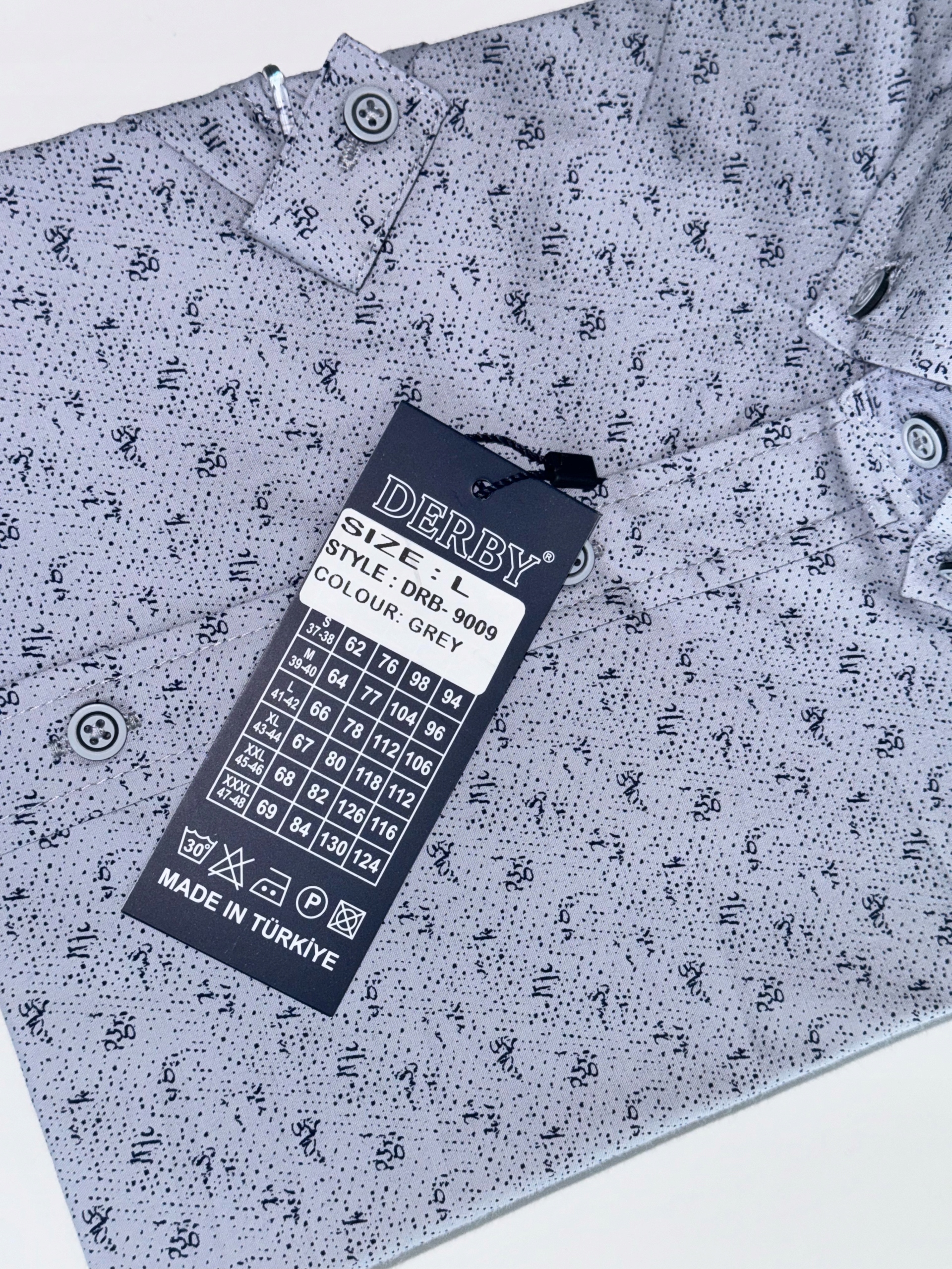 Derby pánská košile šedá s krátkým rukávem 2XL 45/46 176/182 DRB-9009