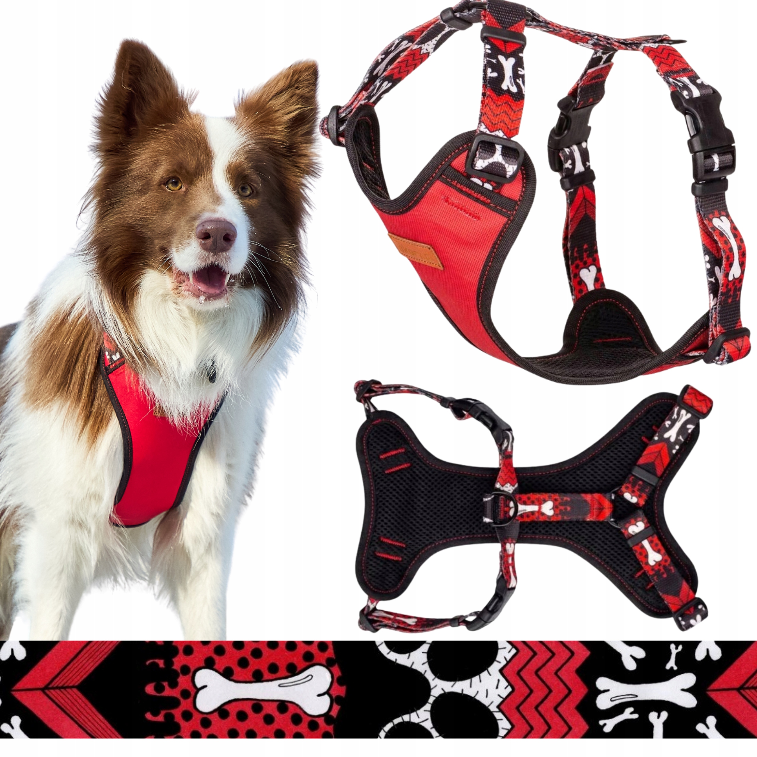 Městské beztlakové postroje pro malého pejska štěněte Xxs 15 mm Ukory