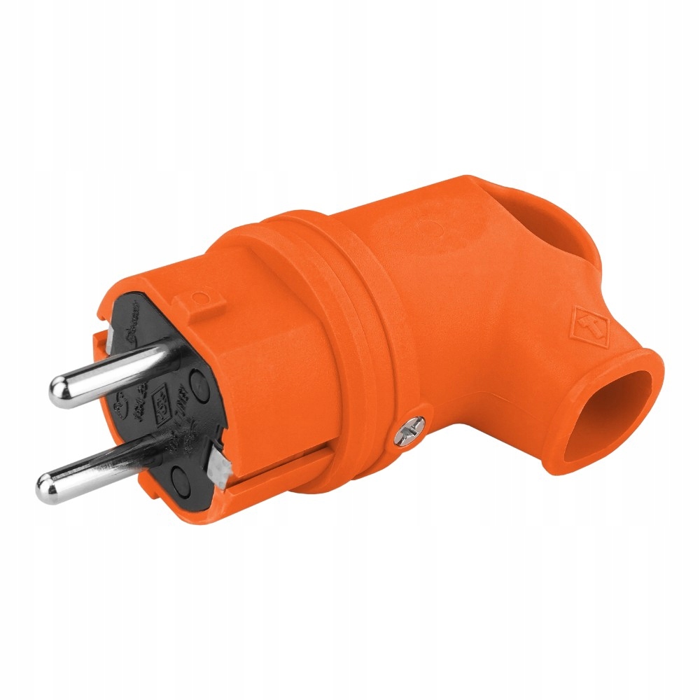 

Wtyczka gumowa kątowa 16A 230V pomarańczowa Schuko