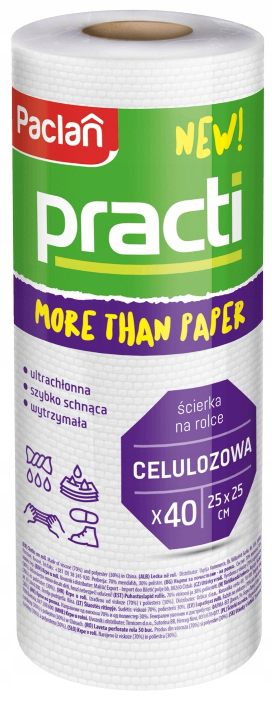 

Paclan Ściereczki Kuchenne Na Rolce 40s celulozowe