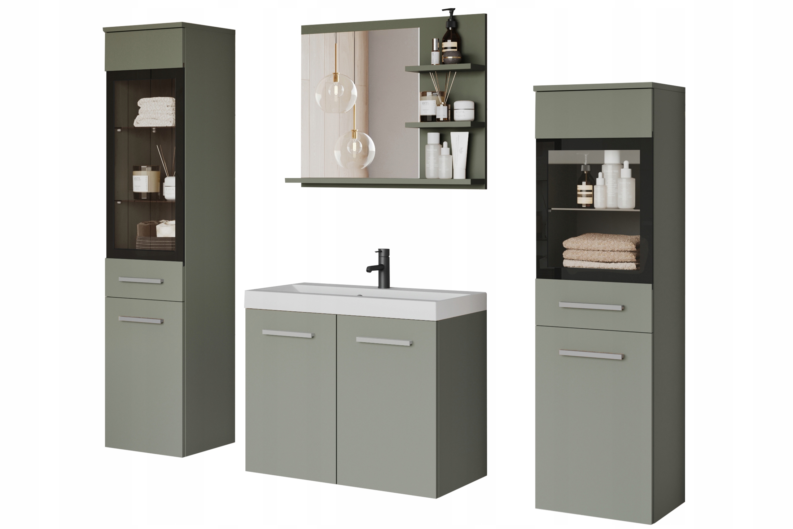 Koupelnový nábytek Udine A Umyvadlo Zrcadlo Vitrína