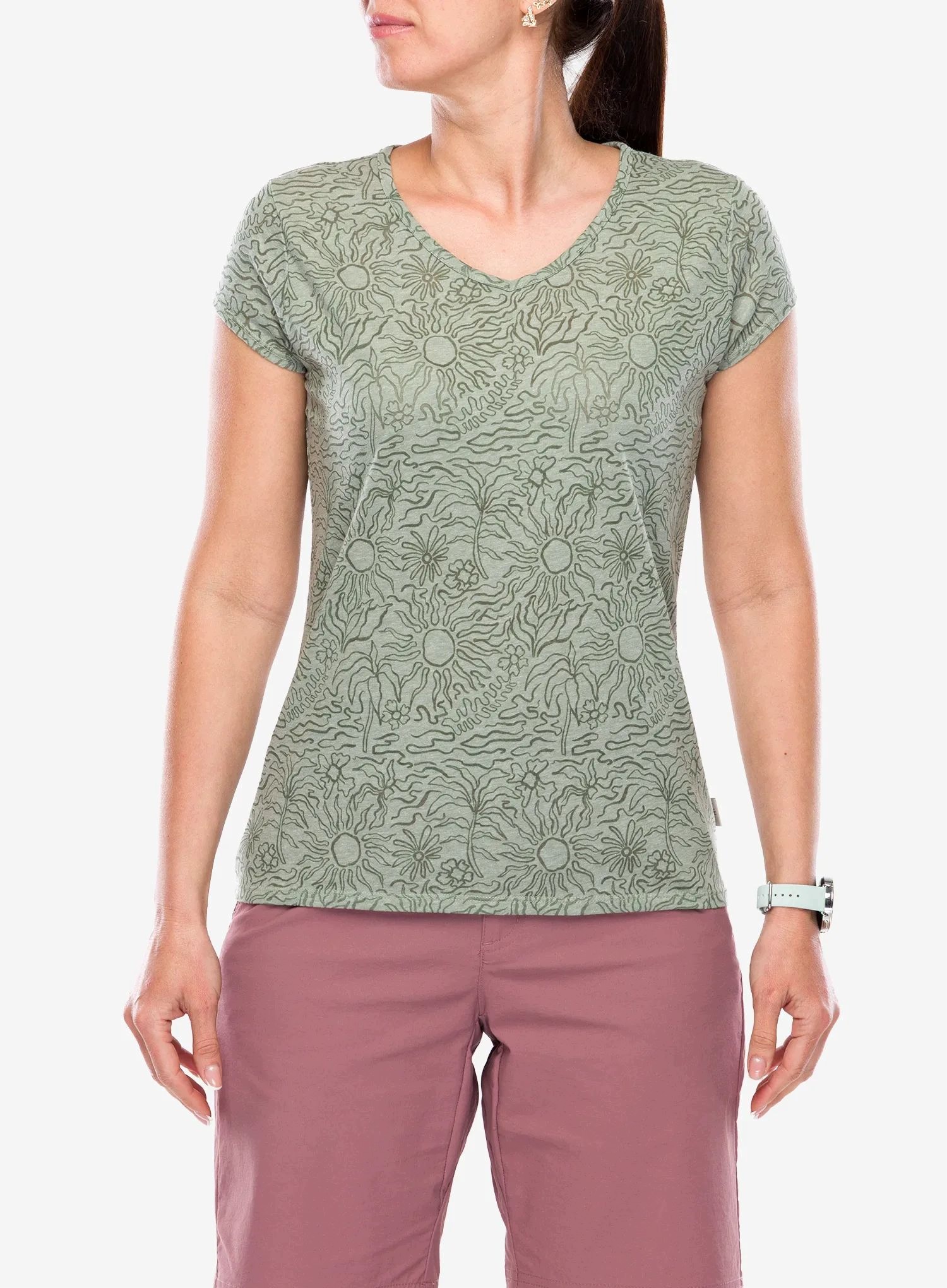 Dámské tričko Royal Robbins Featherweight Tee sage leaf htr Xs