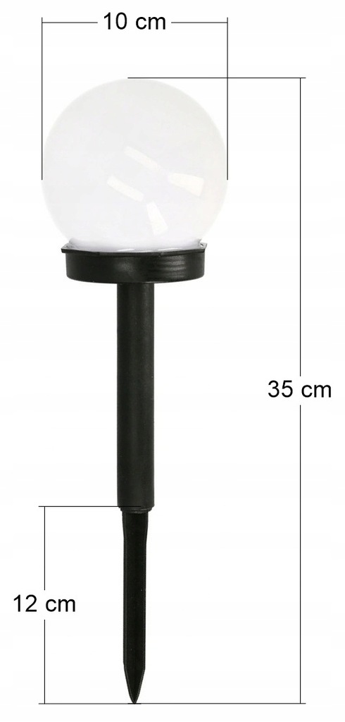 Lampa solarna kula 12 szt 10 cm kolorowa LED wbijana ogrodowa na taras