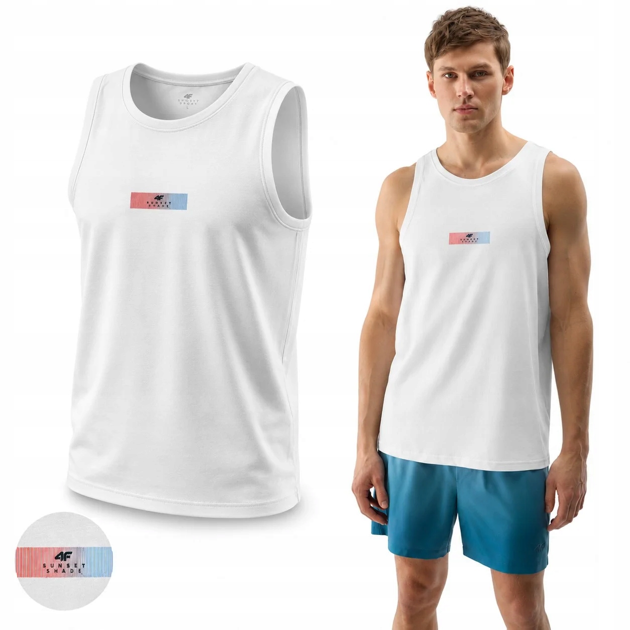 Koszulka 4F Męska TTSHM1291 Tank Top Bawełniana Sport XXL