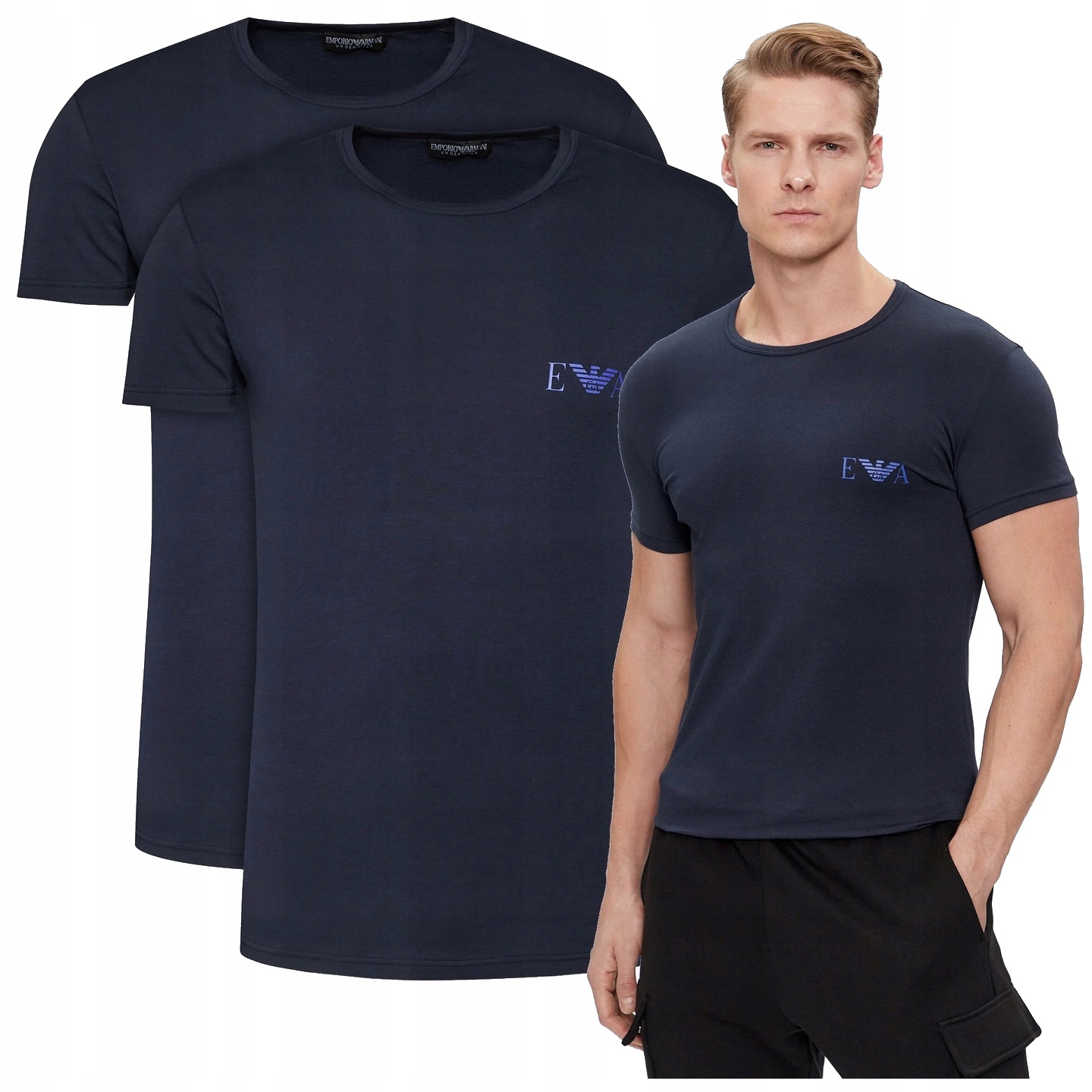 Tričko pánské Armani Emporio 2 pack triček tričko slim bavlna M