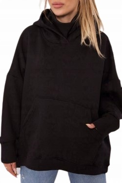 

Bluza Damska Kangurka Oversize Ocieplana czarna