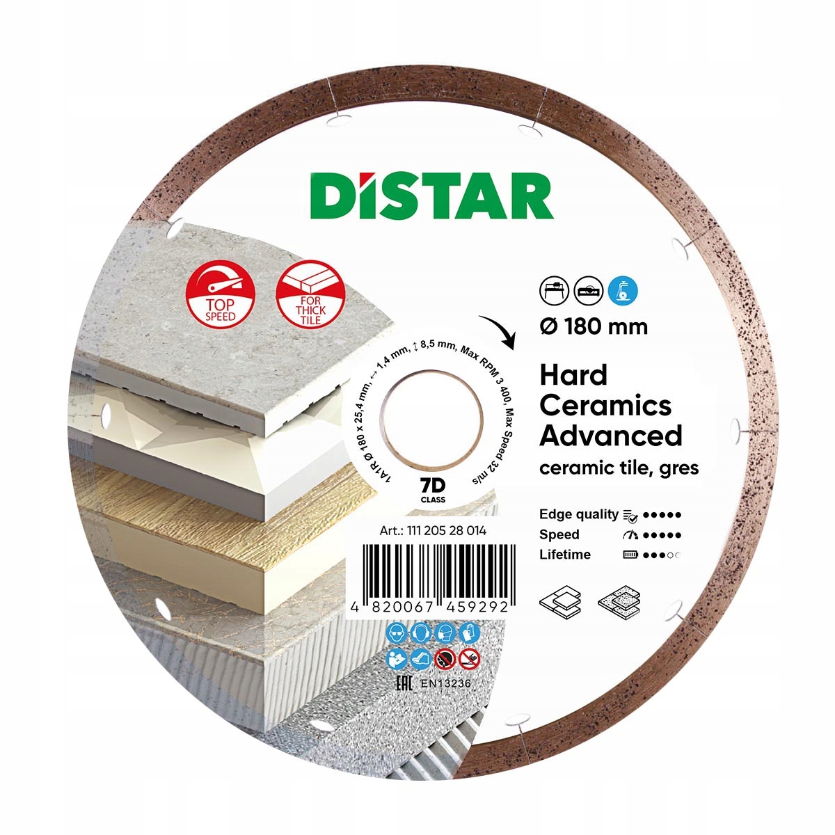 Distar Diamantový řezací kotouč na gres 180x25.4 mm