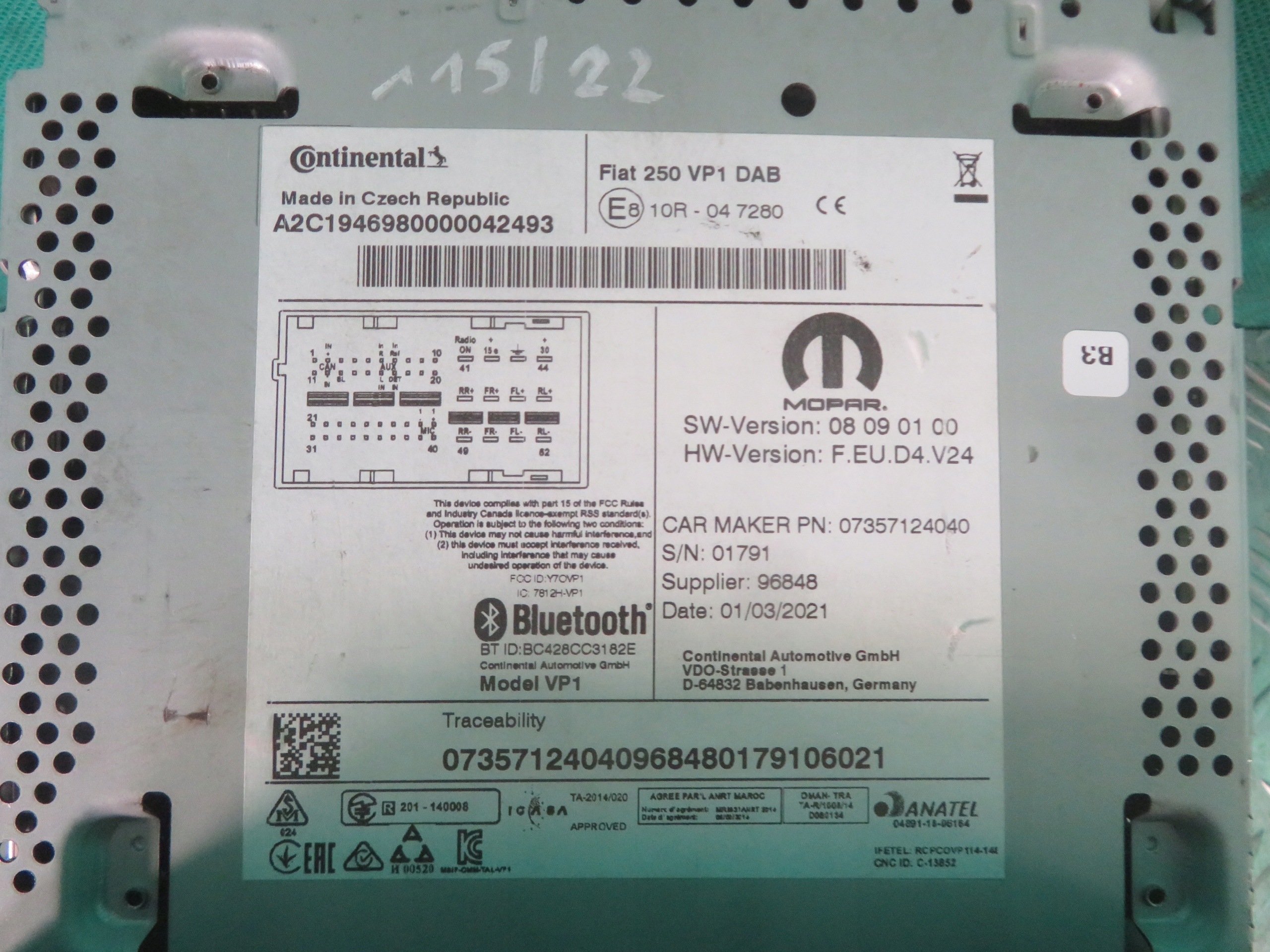 RADIO Navigation JUMPER BOXER DUCATO 15R 07357124040
