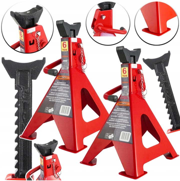 PODPORY SAMOCHODOWE WARSZTATOWE KOBYŁKI PODSTAWKI Z BLOKADĄ 6T TON STOJAKI