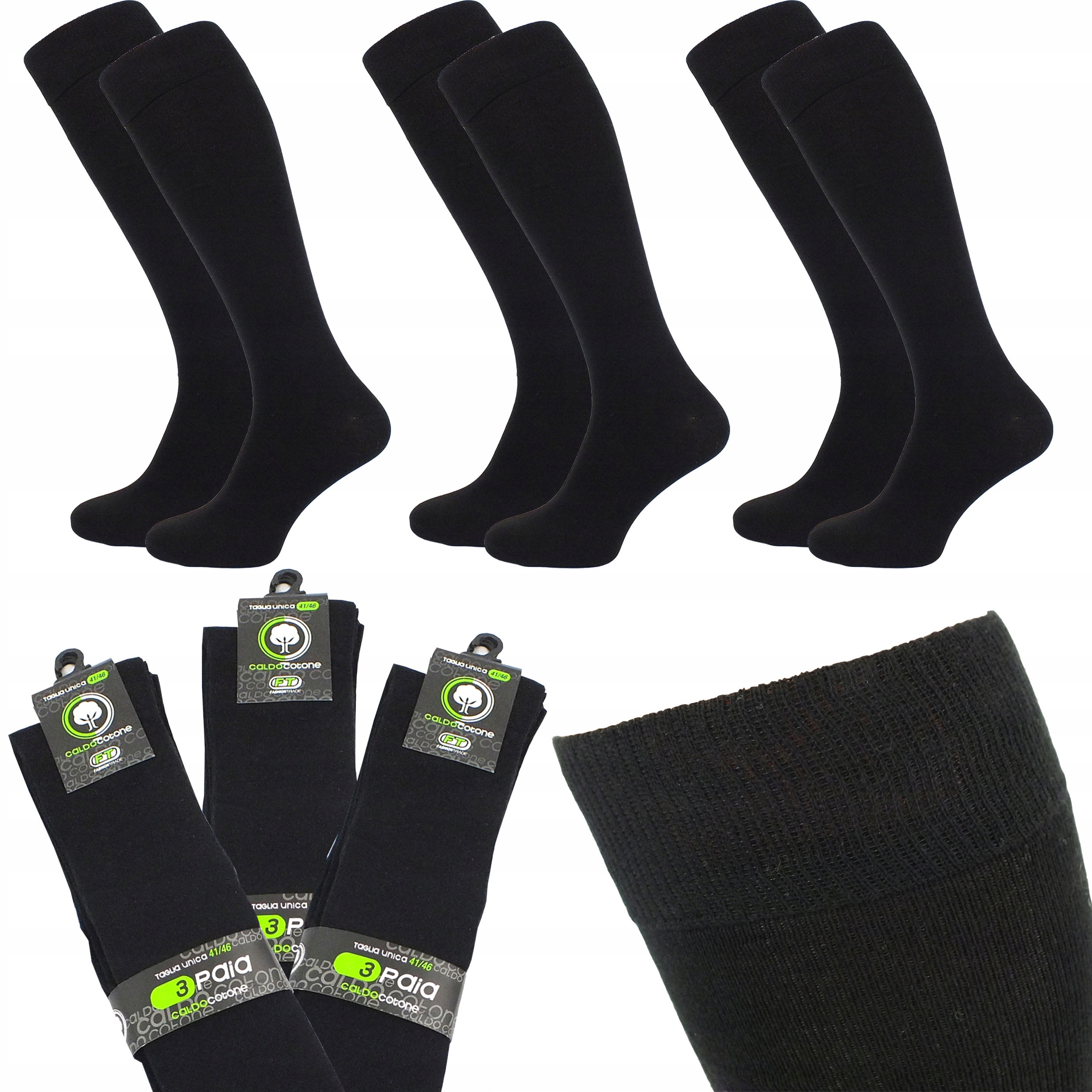 

3 x Skarpety Damskie podkolanówki bawełna r 41/46