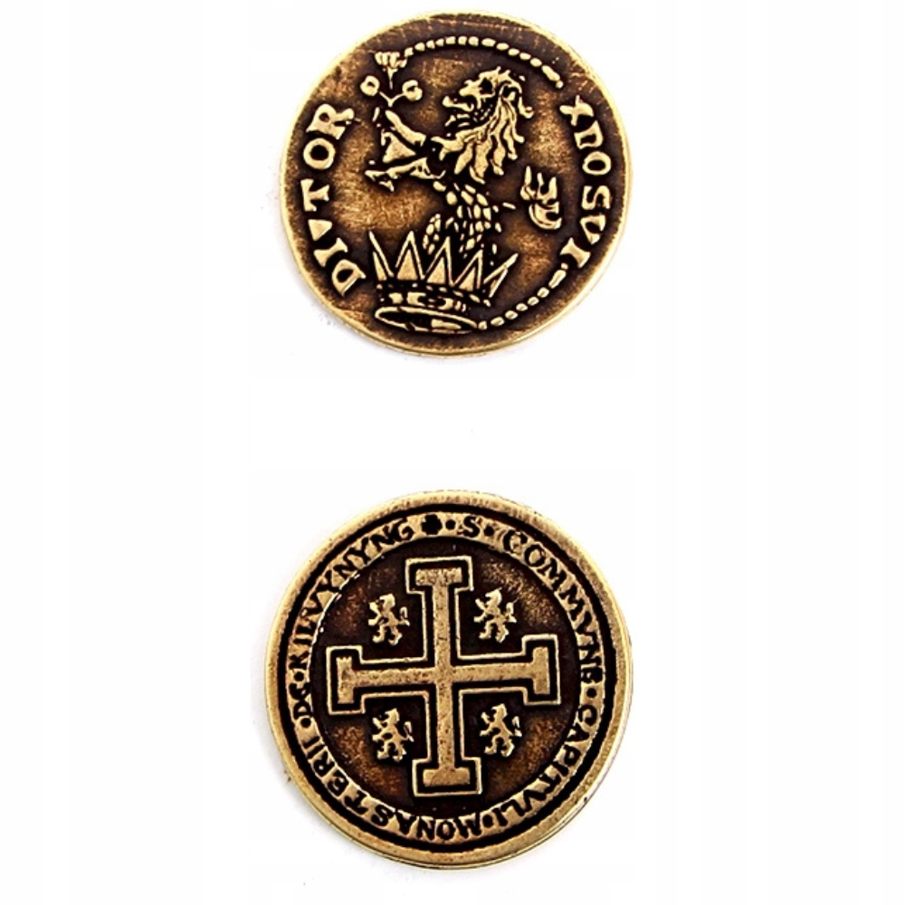 ZESTAW 9 ŚREDNIOWIECZNYCH METALOWYCH MONET RPG Producent RGFK