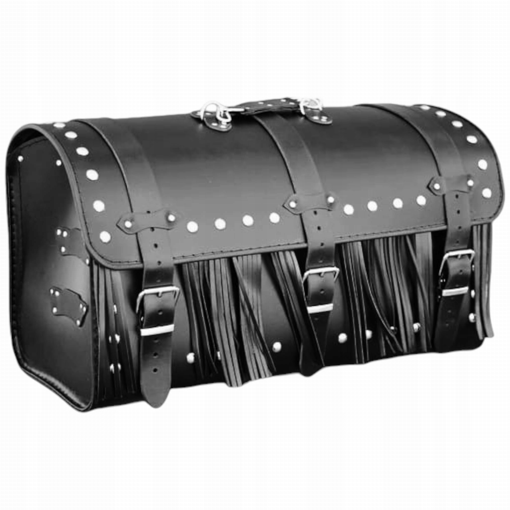 Kufřík na motorku Kožený Černý 55 Litrů 2 helmy