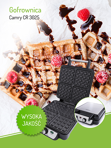 GOFROWNICA 1500W REGULACJA 4 GOFRY TERMOSTAT CAMRY Wysokość produktu 14 cm