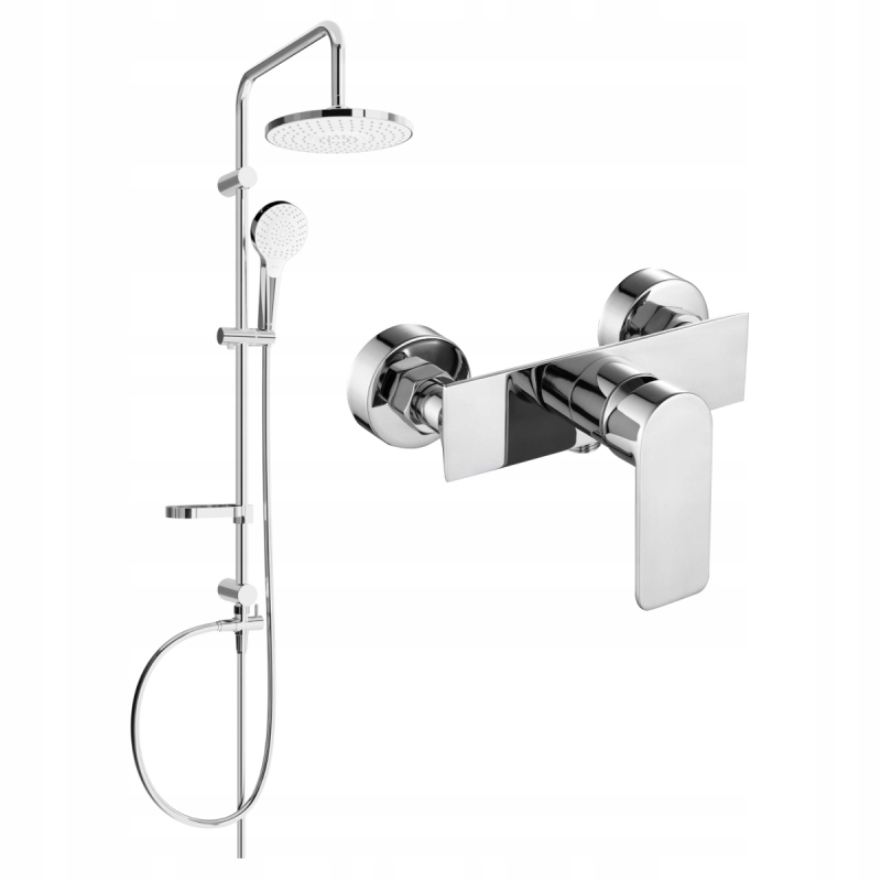 Mexen Erik stenová sprchová súprava s dažďovými tryskami a batériou Alexa