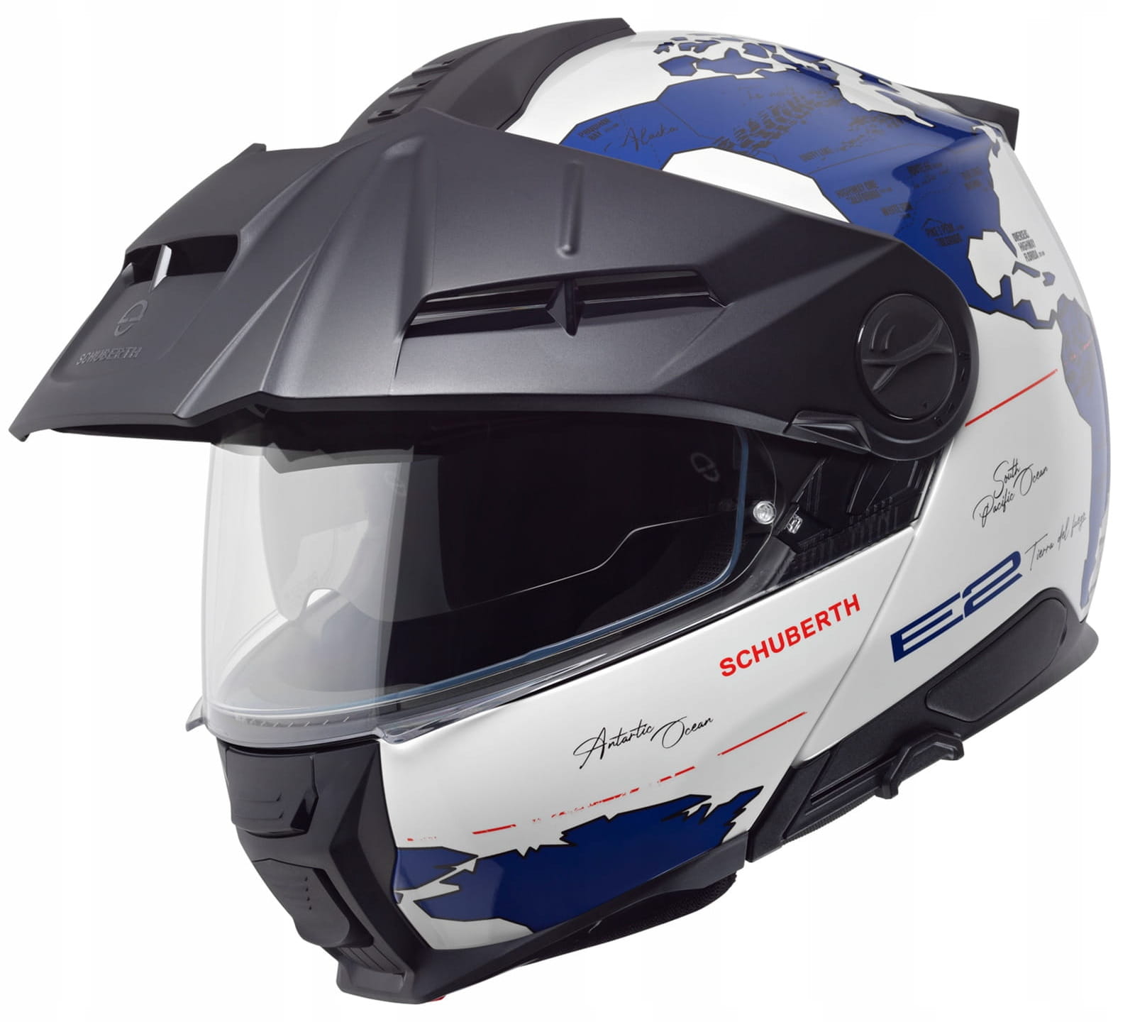 Schuberth E2 Atlas Modrý Motocyklová Prilba Čeľusťová Modrá