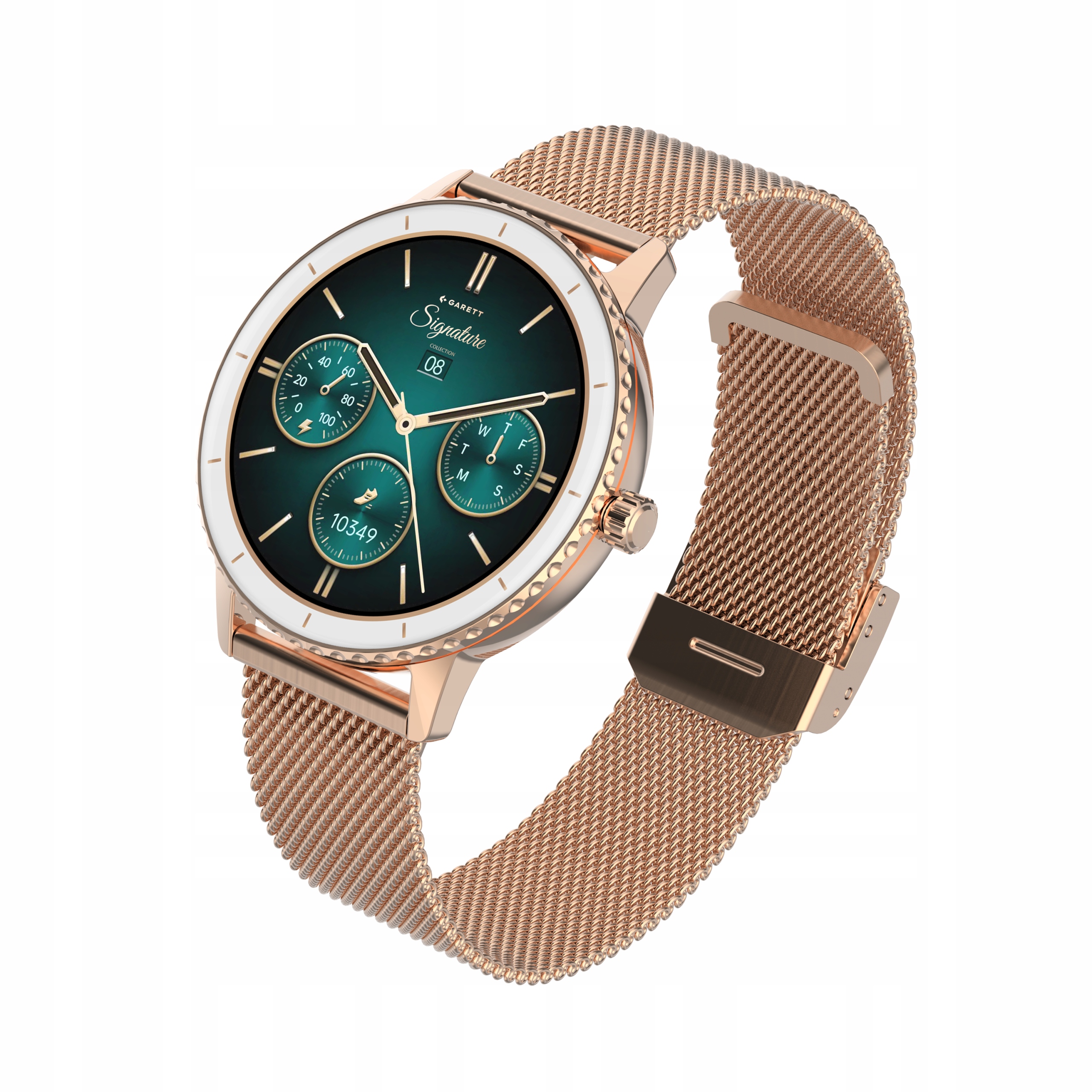 Okosóra Garett Grace rozé arany mesh Amoled 1,19″ IP68 Bluetooth