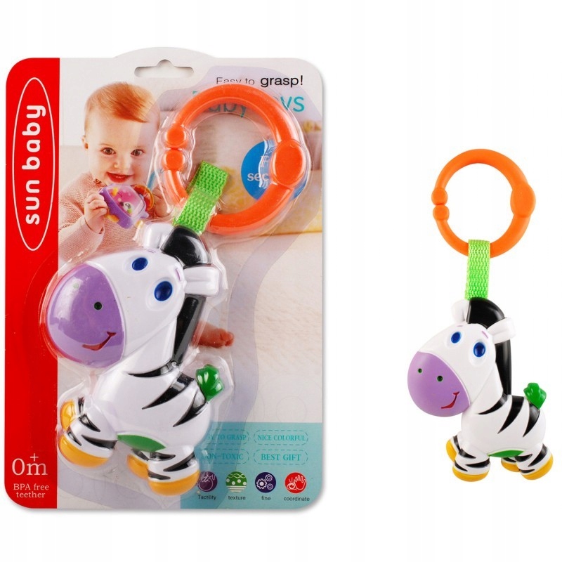 КОНТРАСТ погремушка ПОДВЕСКА зебра в ПОДАРОК