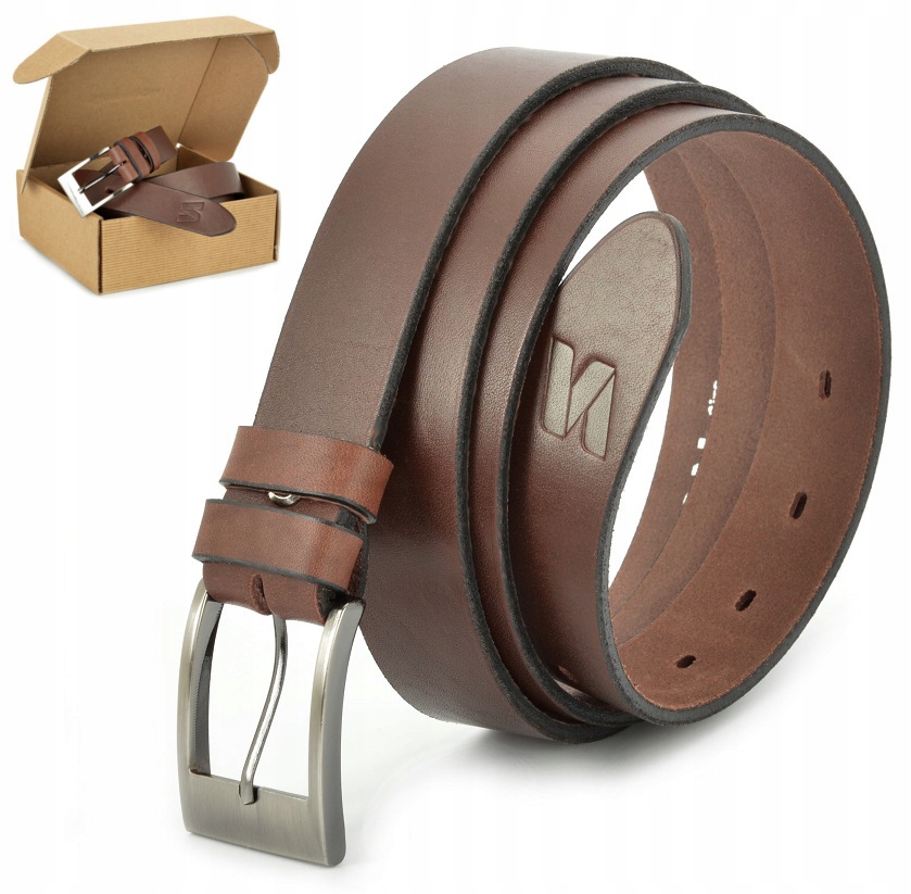 

Pasek Skórzany męski Stylion w pudełku Brązowy pas