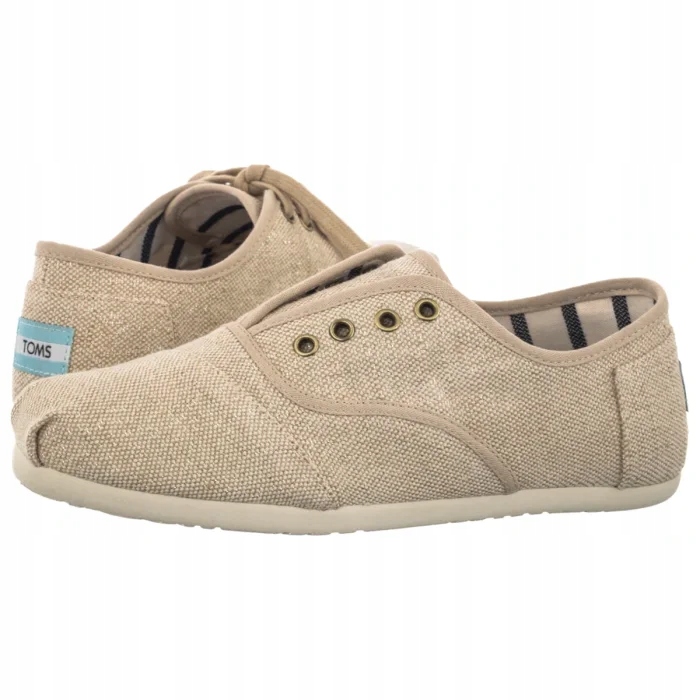 Polobotky Toms Cordones Plus Tonal Sparkle Woven 10023132 Béžová