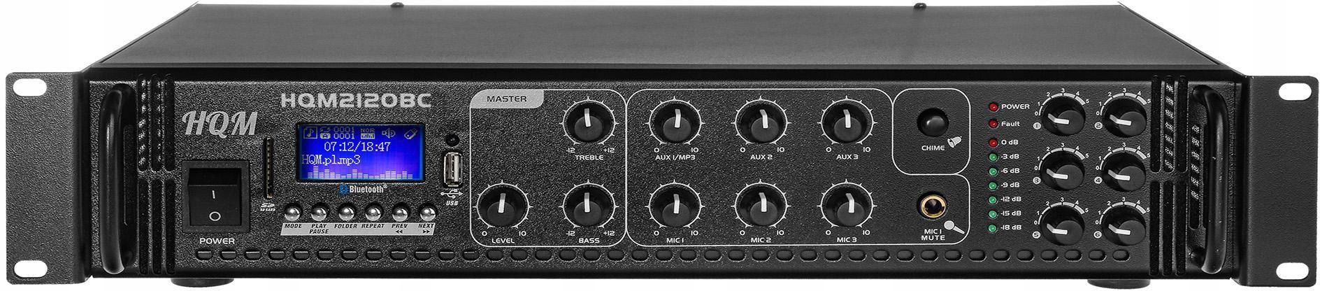 Zosilňovač HQM2120BC Rádio FM/MP3/BLUETOOTH 120W