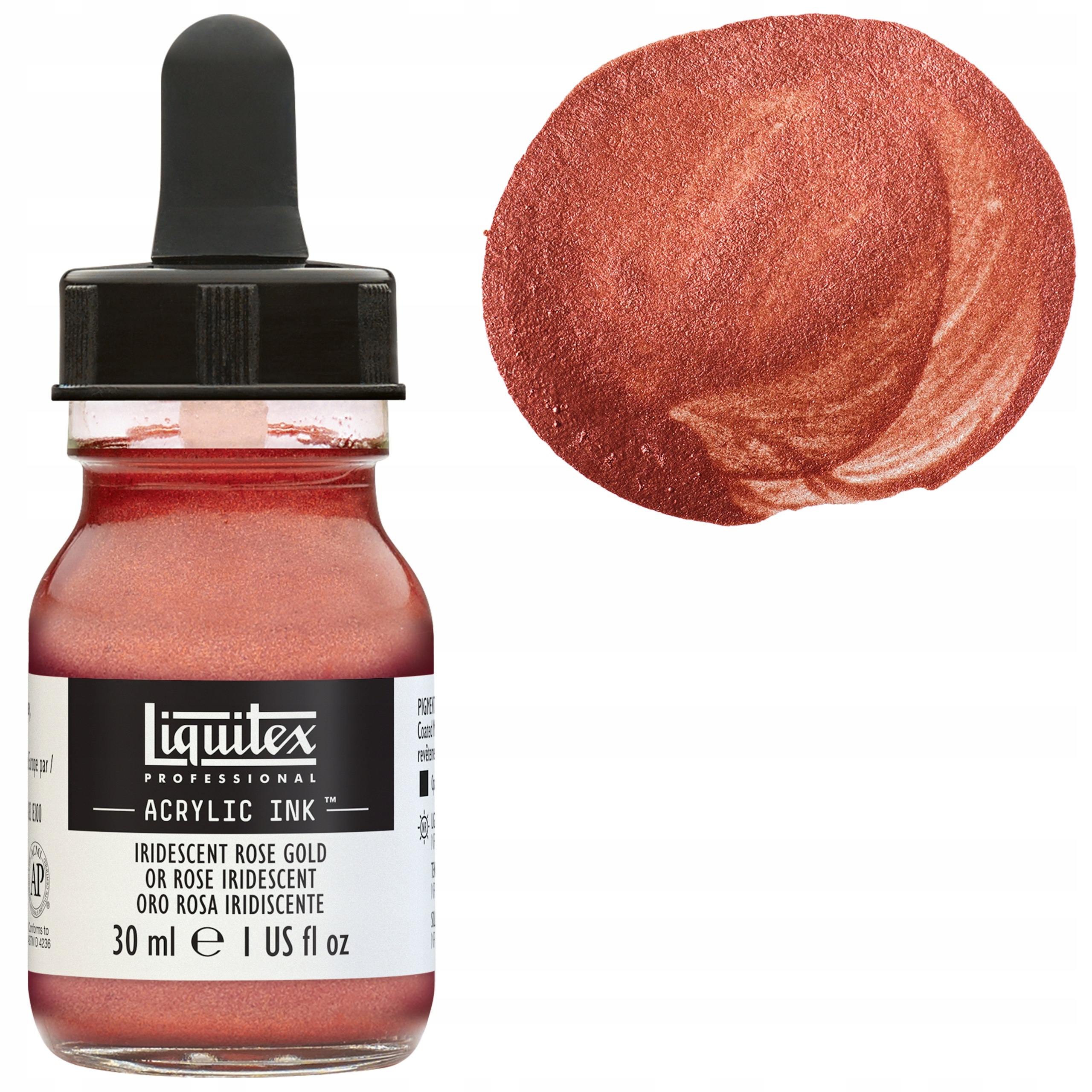 Tusz akrylowy Liquitex Acrylic Ink pipeta 30ml Iridescent Rose Gold 227