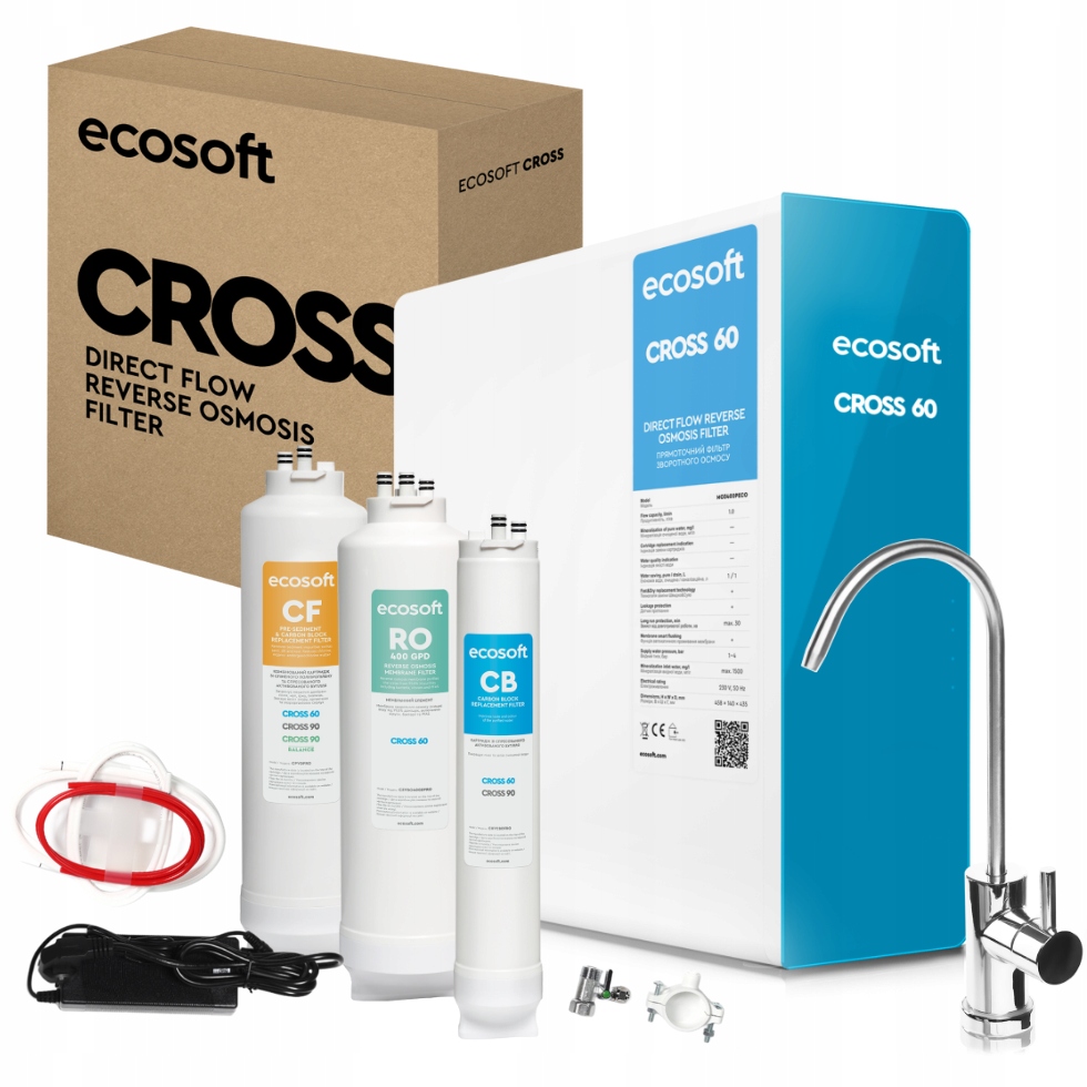 Filtr wody Ecosoft Cross 60 odwrócona osmoza pod zlew
