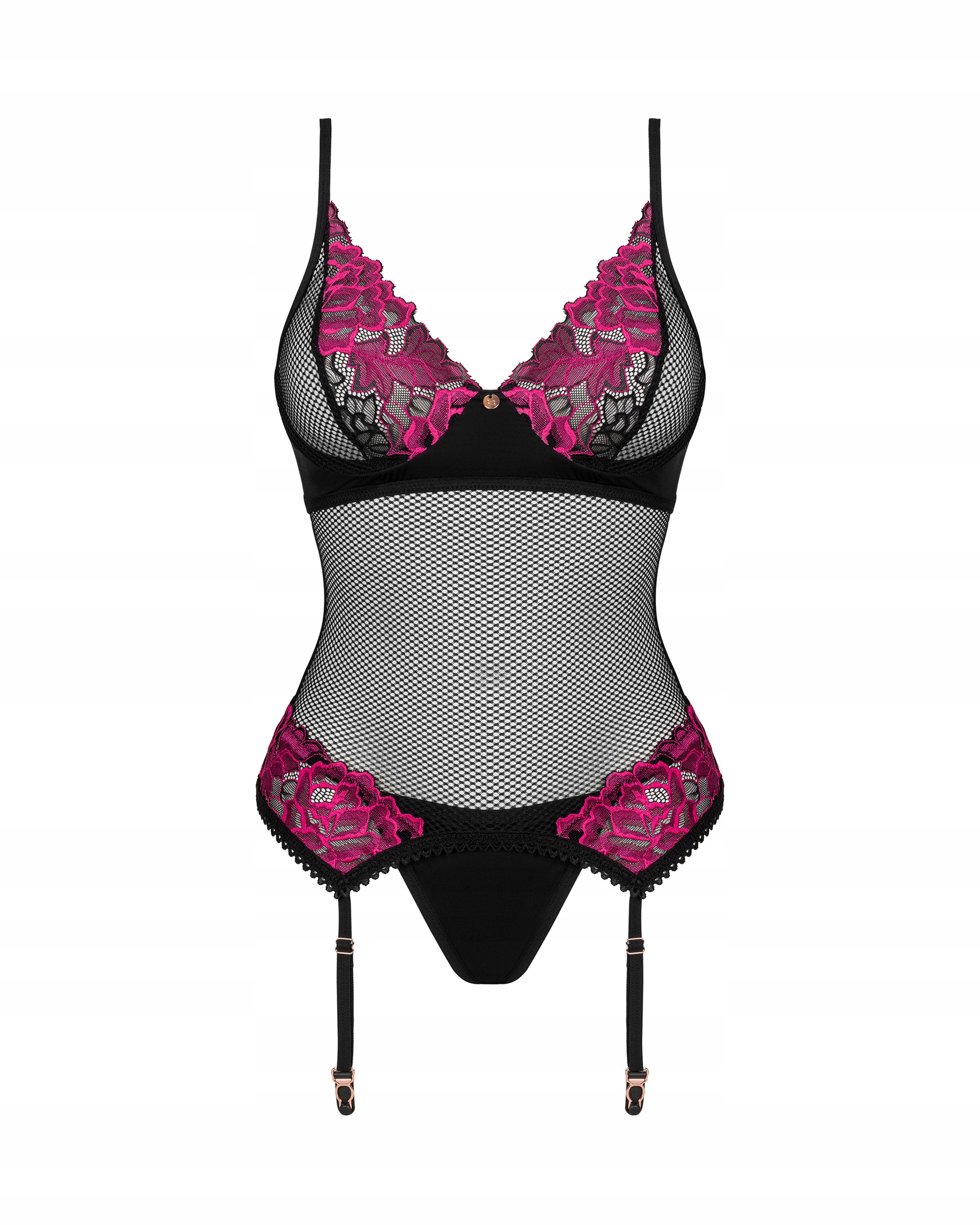 GORSET i majtkI prześwitujący erotyczna bielizna plus size OBSESSIVE XL/XXL Model 49-6558