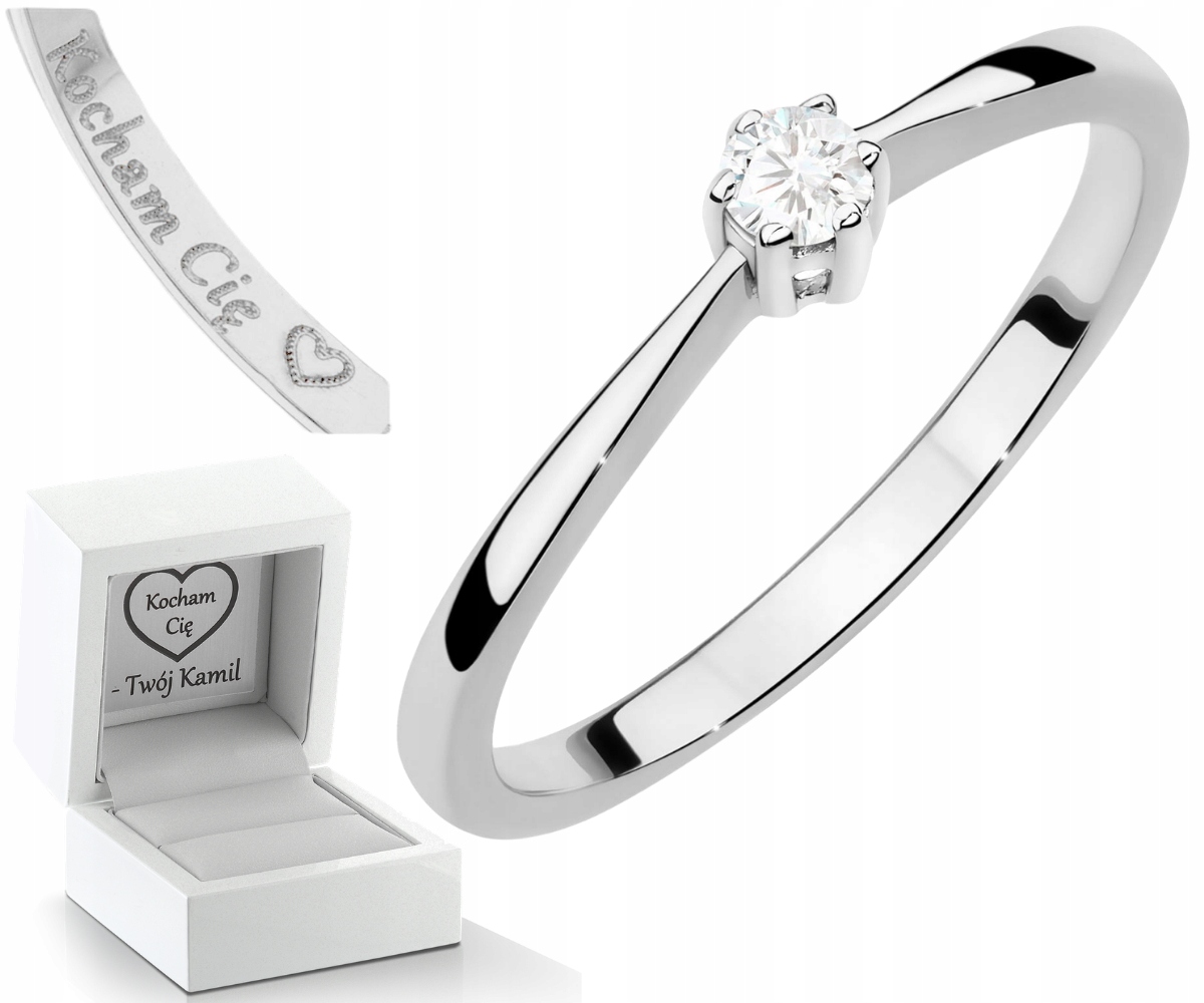 Bílý Zlatý Prstýnek Typický Pro Zásnuby S Briliantem Ryzost 585