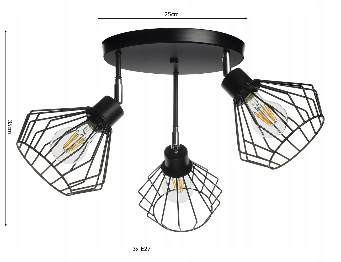 LAMPA WISZĄCA SUFITOWA ŻYRANDOL PLAFON DIAMENT LED Długość/wysokość 35 cm