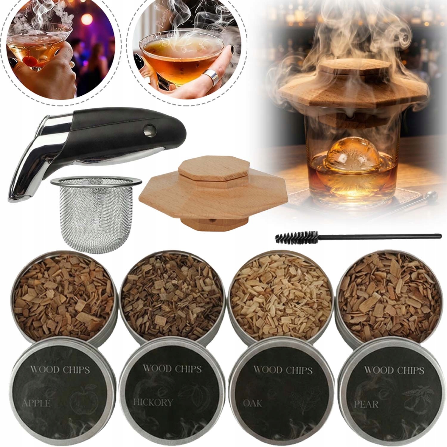Sada Na Uzení Whisky Smoker S Nářadím, Na Drinky, Barmanská