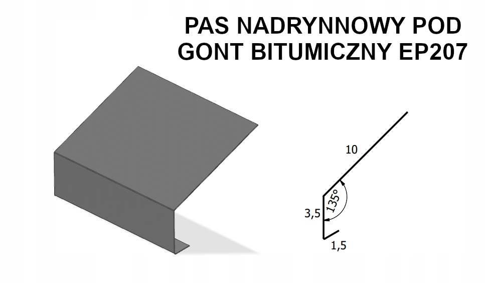 

Pas nadrynnowy gont papa EP207 Kolory, Ocynk 1mb