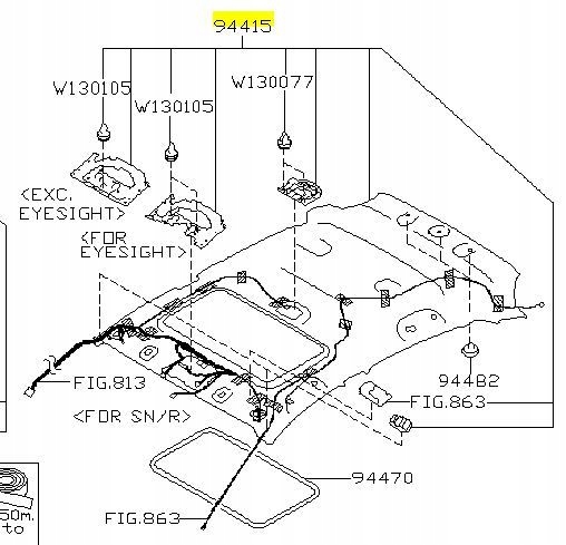 PODSUFITKA SUBARU IMPREZA XV SZYBERDACH EYESIGHT 2016-