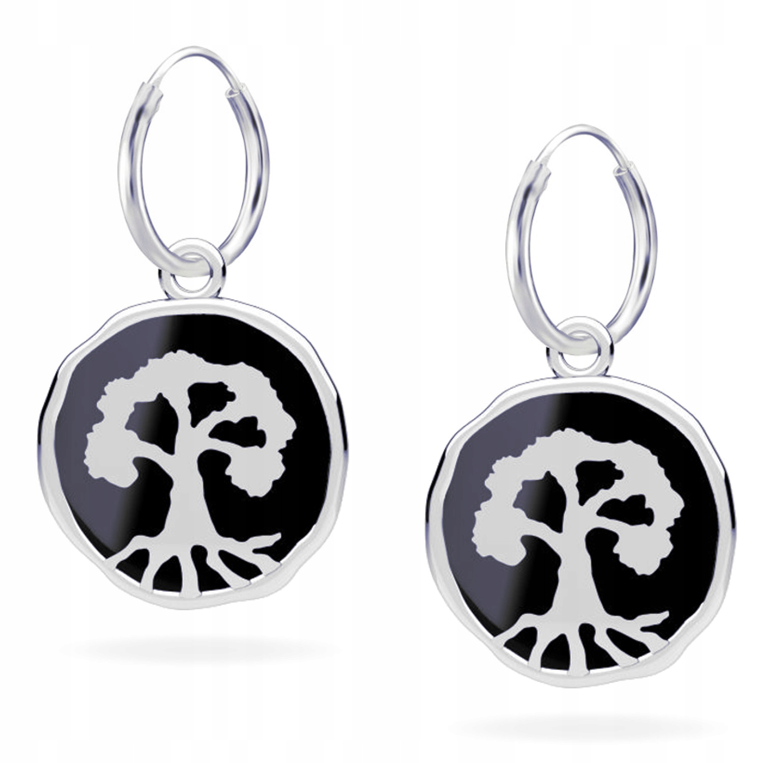 Dřevo Světa Yggdrasil Wiking Stříbrné náušnice malé kruhy stříbro 925