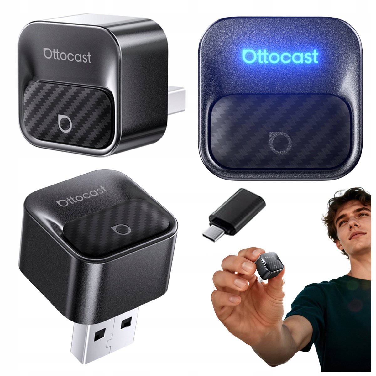 Adapter CarPlay Bezprzewodowy Mini Core CA525-T3 Android Auto Ottocast