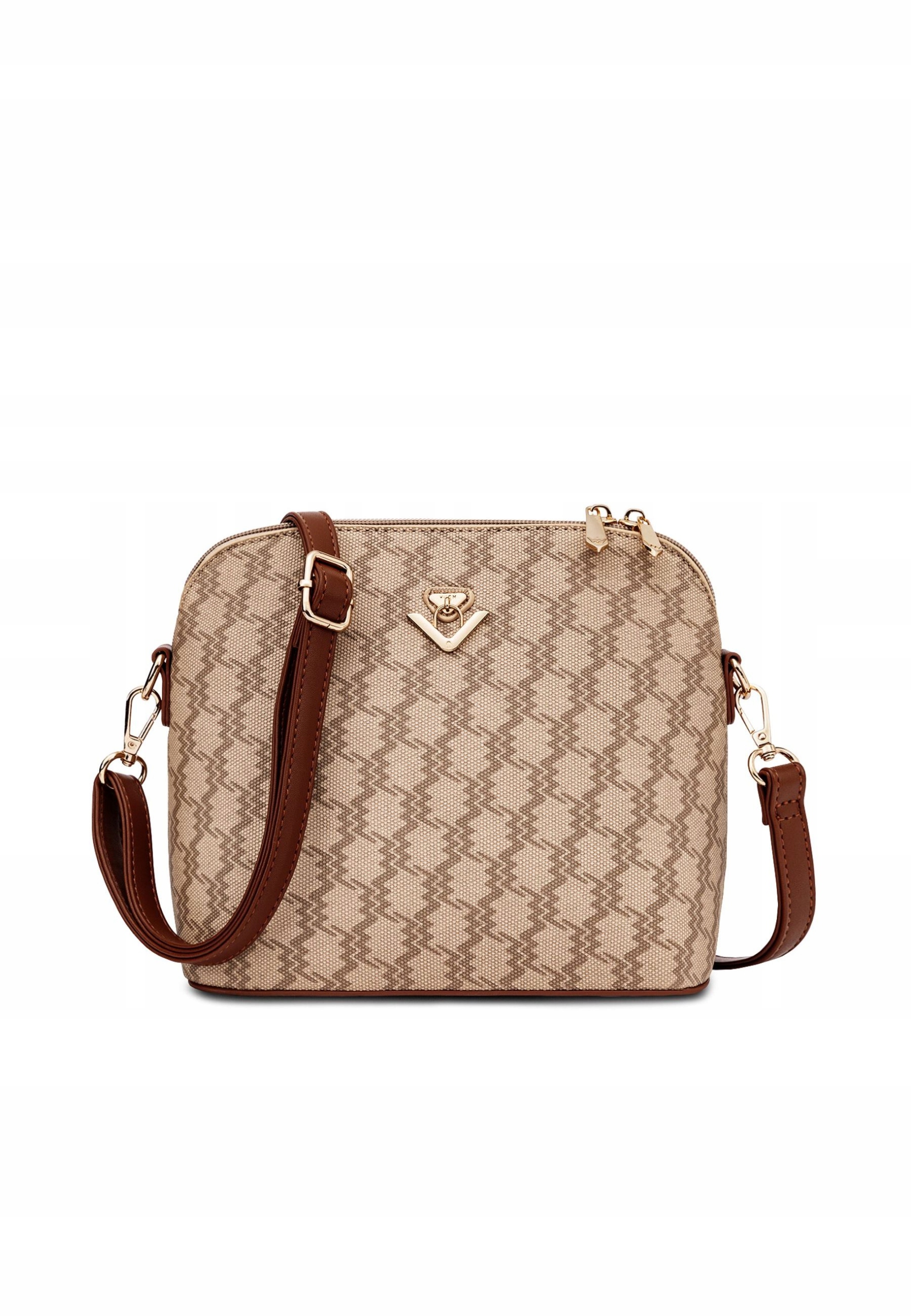 Crossbody kabelka Vuch Cara Mn béžová monogramová elegantní