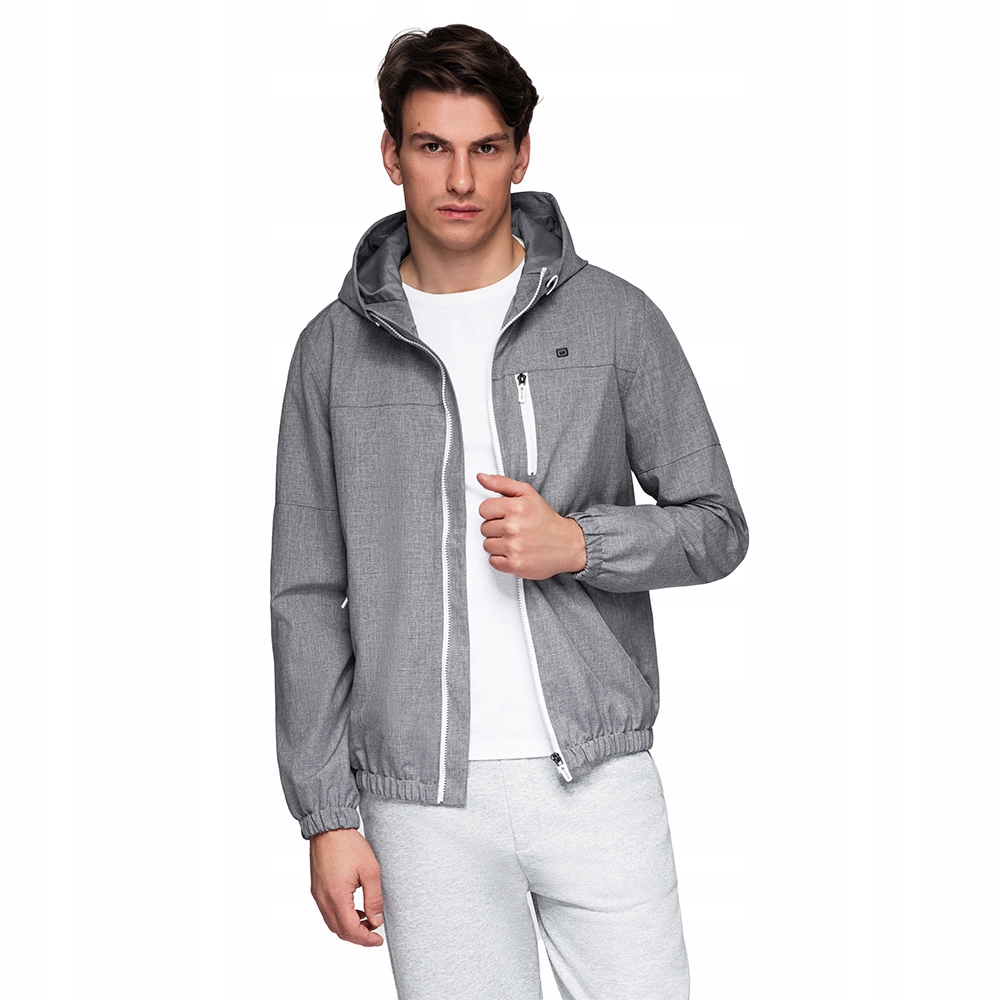 Lekka sportowa męska kurtka z podszewką szara V3 OM-JANP-0136 XXL