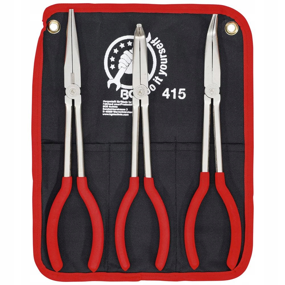 Sada 3 rovných zahnutých telefonních kleští 260-285 mm, Bgs Diy 415