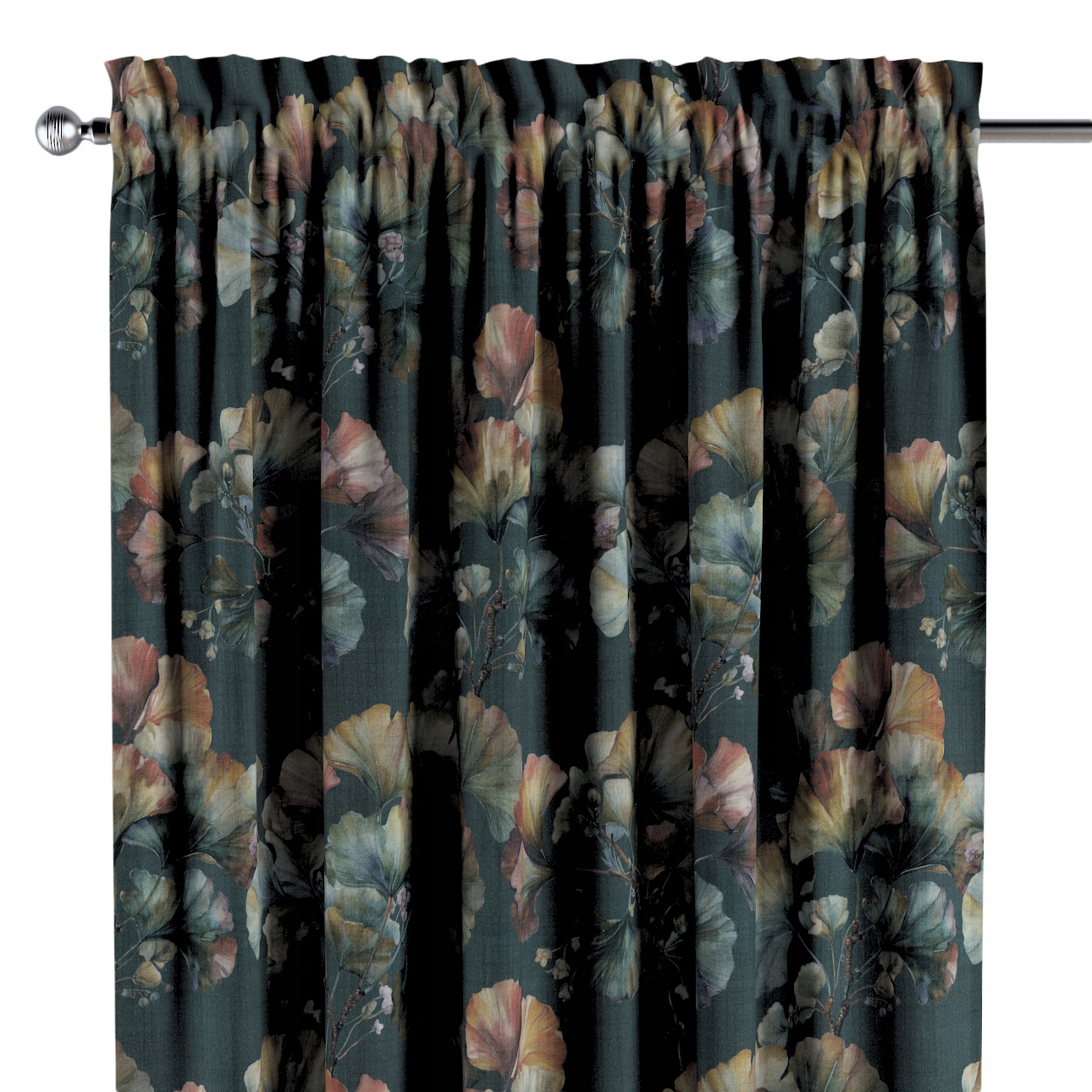 Záves na kanáli s ofinou 1 ks 130x245 cm modrý