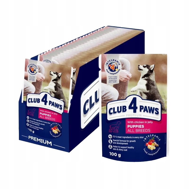 Club 4 Paws Premium pre štenata z kuracim mäsom 24x100g