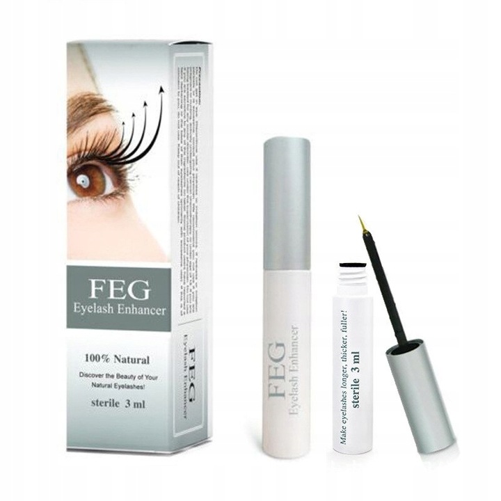 FEG ŚRODEK PRZYSPIESZAJĄCY WZROST RZĘS ODŻYWKA EYELASH 3ml 100% NATURALNY Marka bez marki