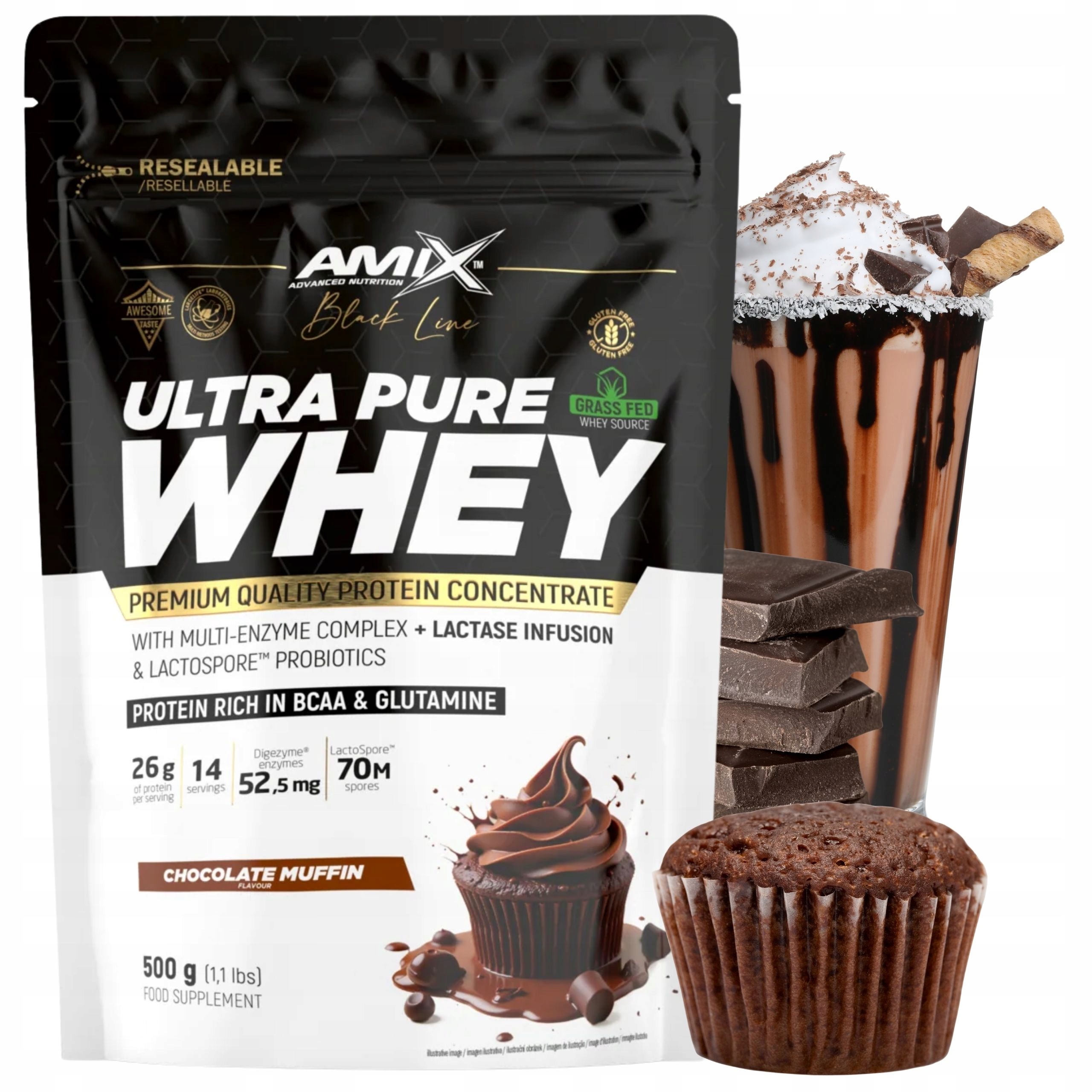 Protein Wpc Pure Whey Digezyme 500 g Čokoládový protein