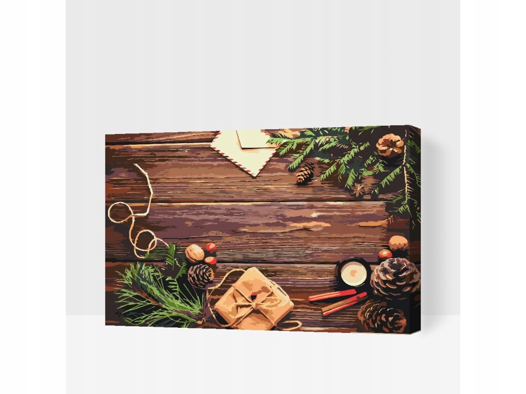 Malování Podle Čísel Vánoční list Vánoční stromek Velký 80x120 cm