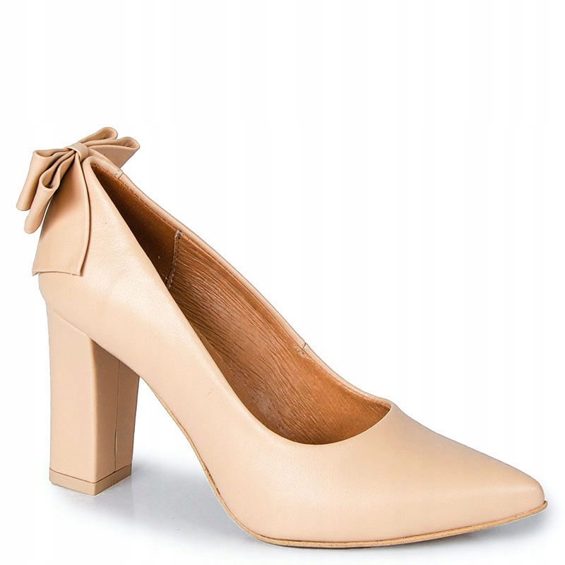 LaRoni 2453/K Béžové Lícové Lodičky S Mašličkou 36